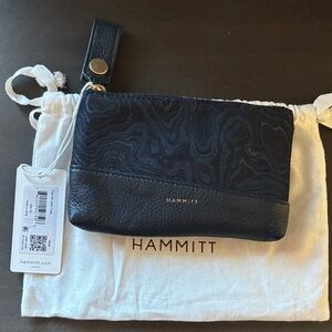 Hammitt Navy Leather Clutch - Felix Small in Satin Tides